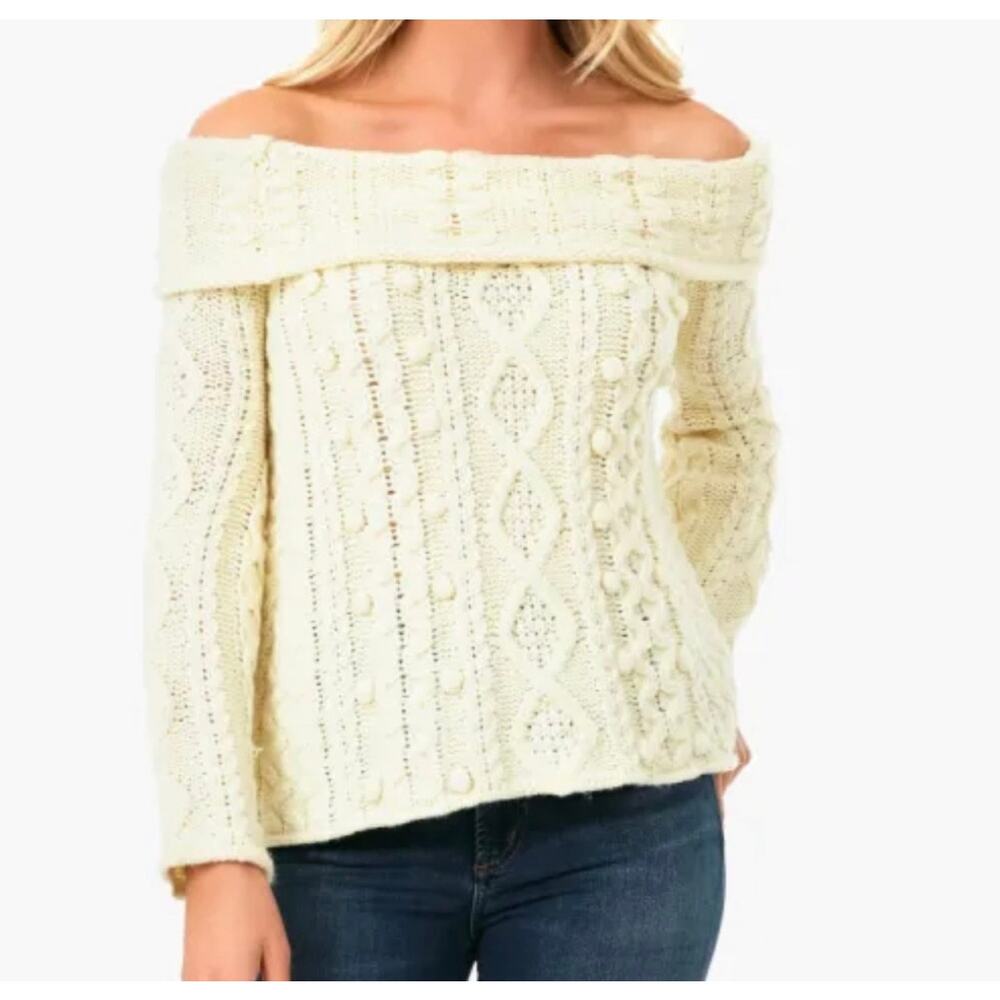 TUCKERNUCK Ivory Cable Knit Cora Sweater NWT Size XS